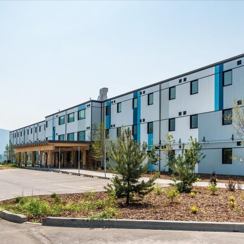 Exterior of Castlegar Modular Student Housing Building